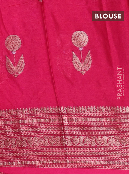 Banarasi warm silk saree light pink and pink with thread & zari woven buttas and zari woven border