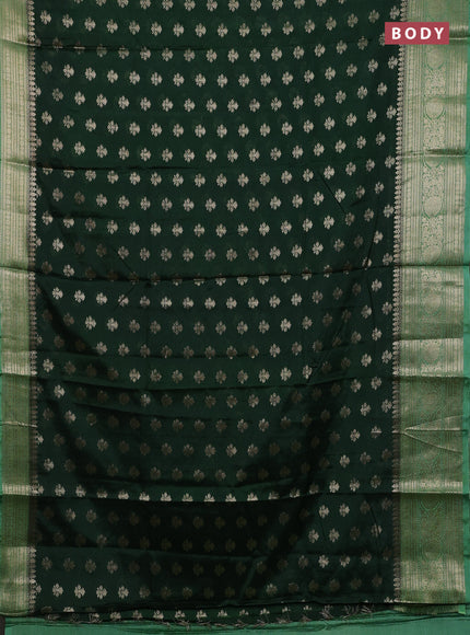 Banarasi warm silk saree bottle green and pastel green with allover thread & zari woven buttas and zari woven border