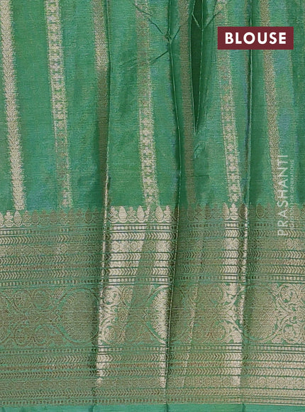 Banarasi warm silk saree bottle green and pastel green with allover thread & zari woven buttas and zari woven border