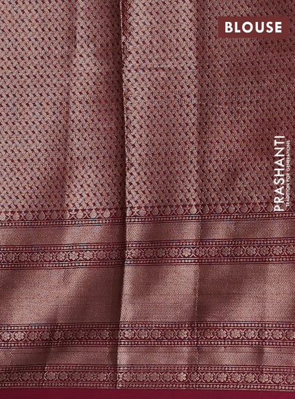 Banarasi warm silk saree pastel purple and deep wine shade with allover thread & zari weaves pattern and zari woven border