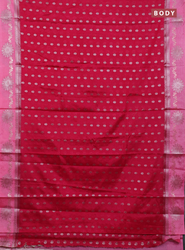 Banarasi warm silk saree pink and light pink with allover thread & zari woven buttas and zari woven border