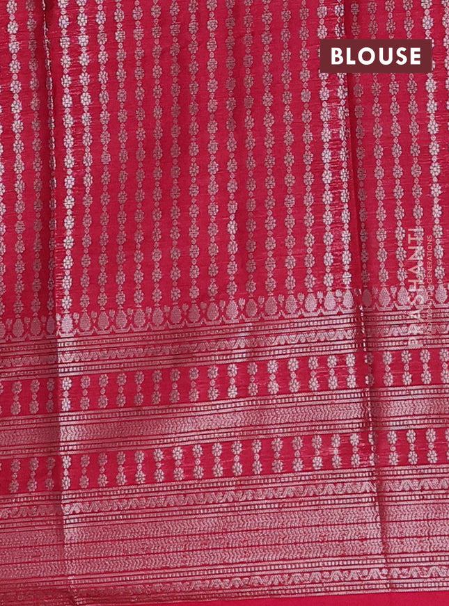 Banarasi warm silk saree light pink and dark pink with allover thread & zari weaves pattern and zari woven border