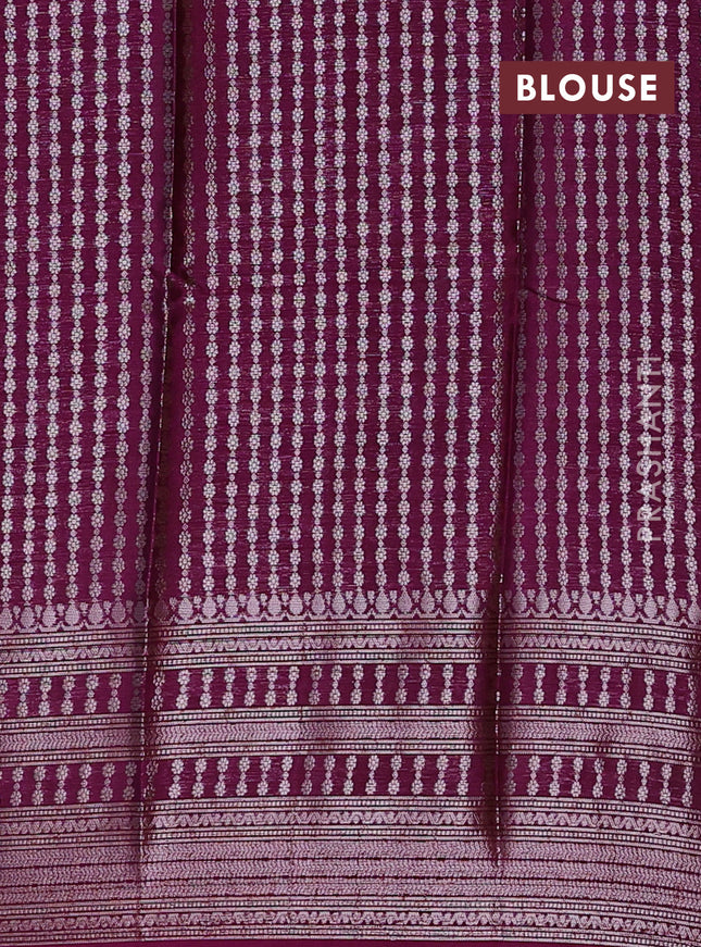 Banarasi warm silk saree pastel purple and wine shade with allover thread & zari weaves pattern and zari woven border