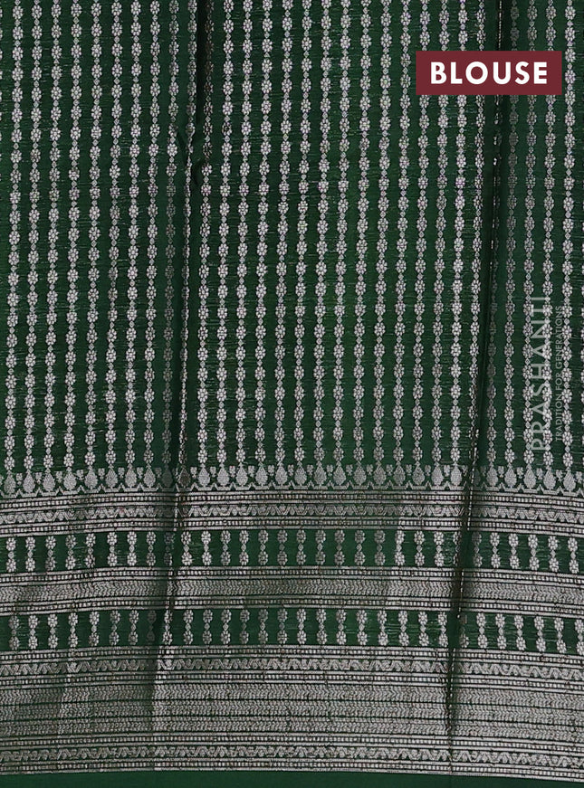 Banarasi warm silk saree pastel green and green with allover thread & zari weaves pattern and zari woven border