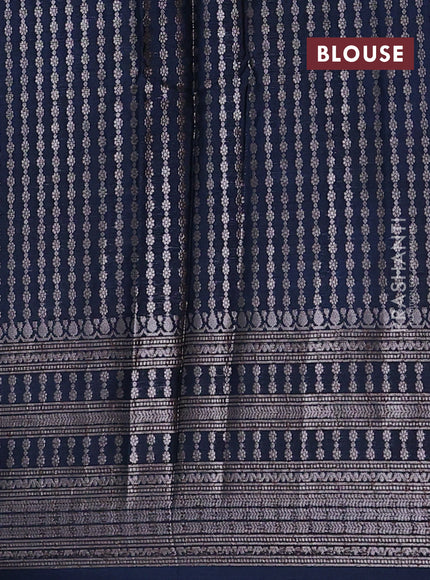 Banarasi warm silk saree pastel blue and peacock blue with allover thread & zari weaves pattern and zari woven border