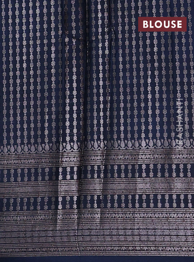 Banarasi warm silk saree pastel blue and peacock blue with allover thread & zari weaves pattern and zari woven border