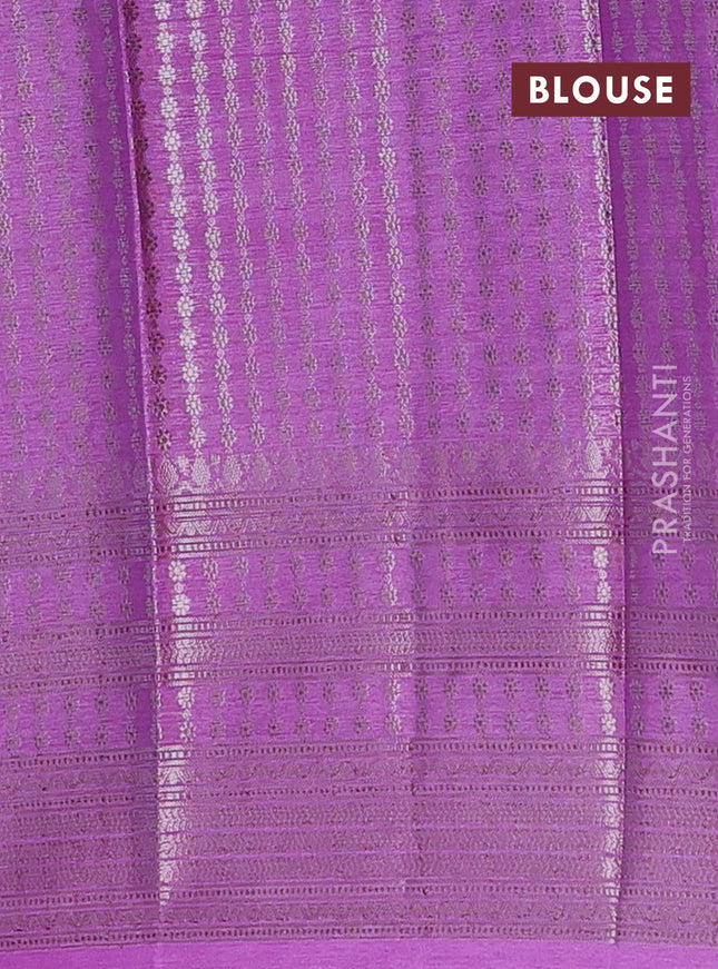 Banarasi warm silk saree deep purple and lavender with allover thread & zari weaves pattern and zari woven border