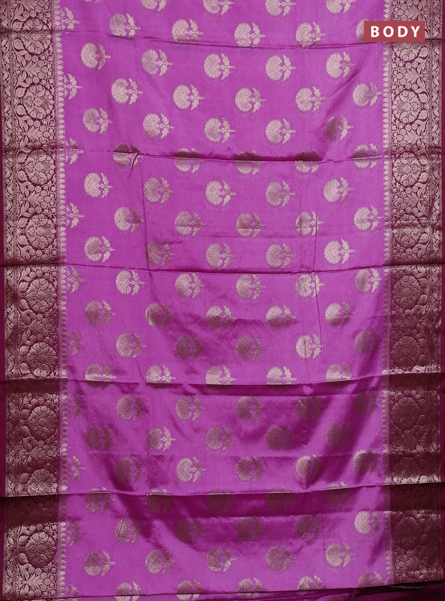 Banarasi warm silk saree lavender and purple with allover thread & zari woven buttas and zari woven border