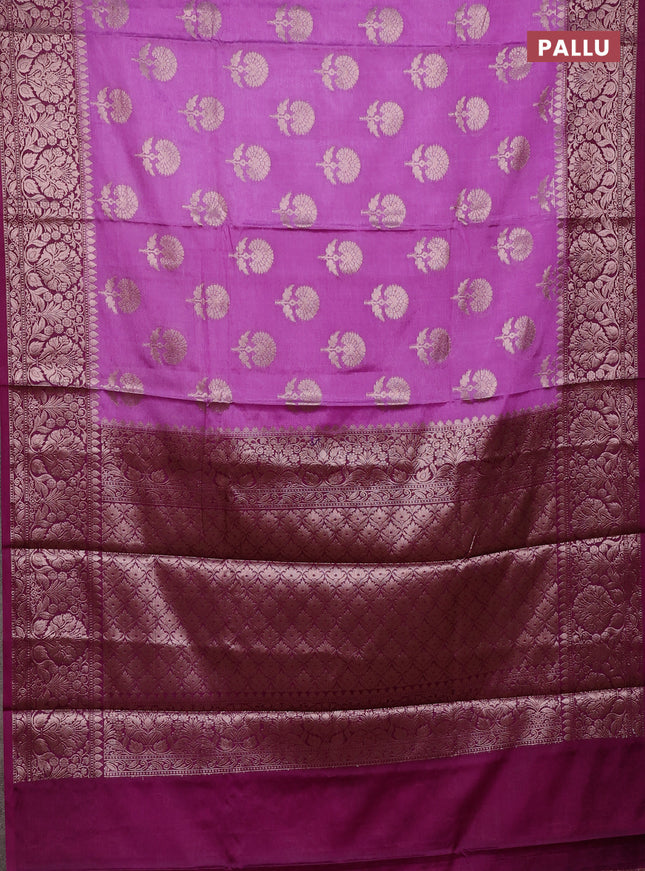 Banarasi warm silk saree lavender and purple with allover thread & zari woven buttas and zari woven border