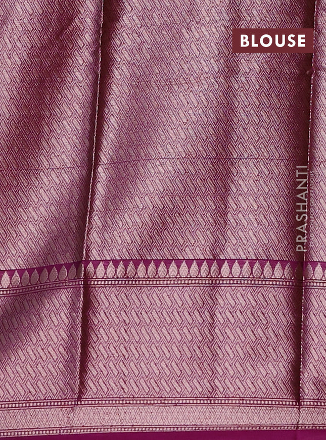 Banarasi warm silk saree lavender and purple with allover thread & zari woven buttas and zari woven border