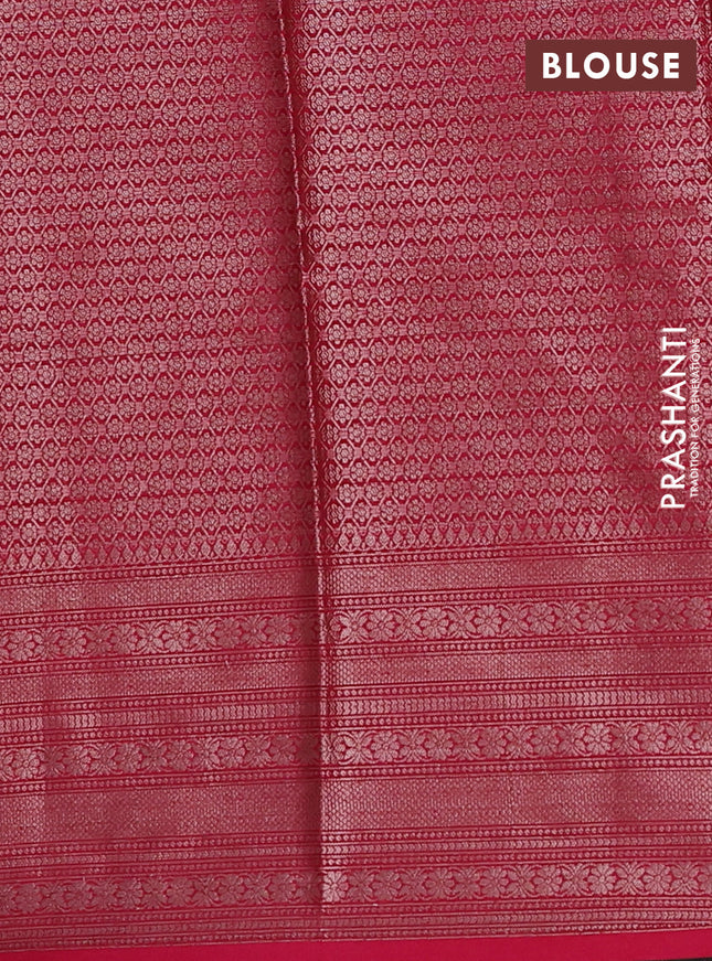 Banarasi warm silk saree light pink and pink with allover thread & zari checked pattern and long zari woven border