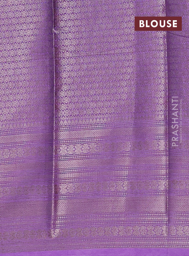 Banarasi warm silk saree deep violet and lavender with allover thread & zari checked pattern and long zari woven border
