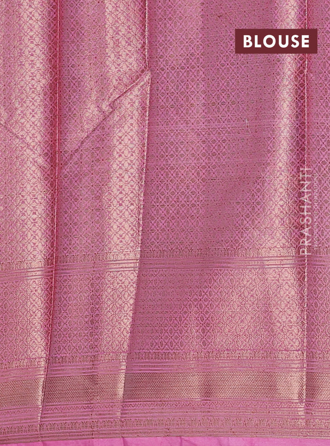 Banarasi warm silk saree red and light pink with allover thread & zari woven buttas and zari woven border