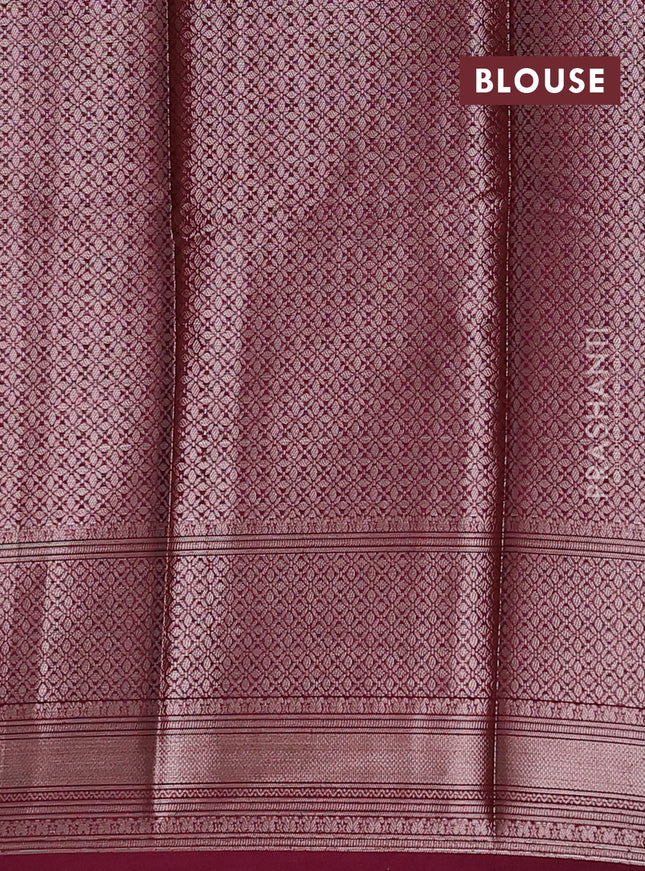 Banarasi warm silk saree mauve pink and wine shade with allover thread & zari woven buttas and zari woven border