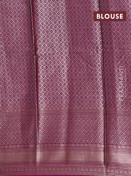 Banarasi warm silk saree mild lavender and wine shade with allover thread & zari woven buttas and zari woven border