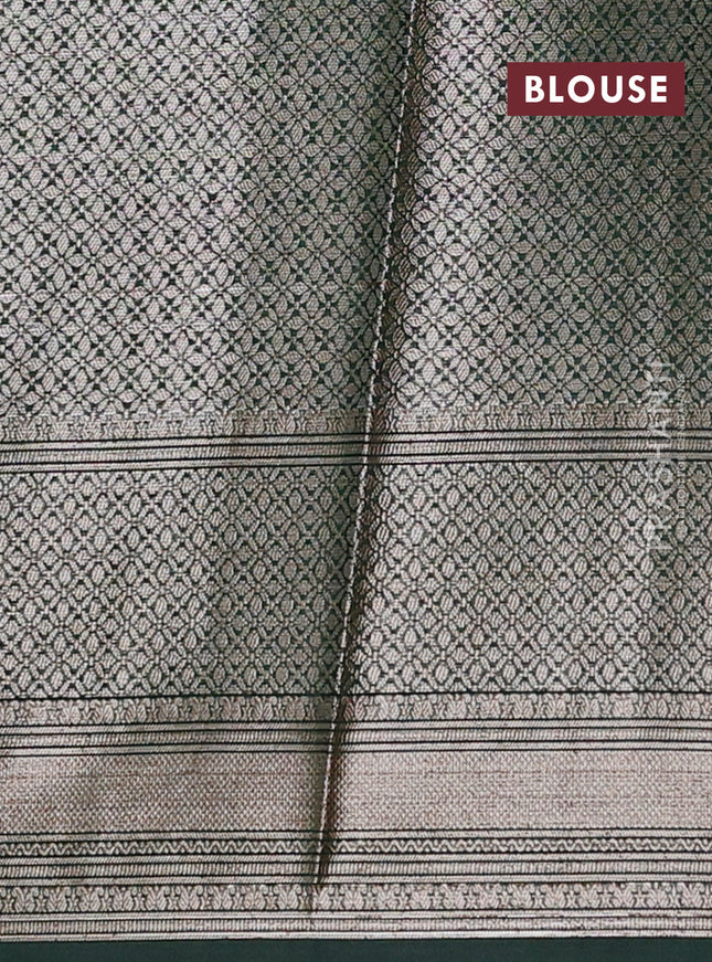 Banarasi warm silk saree pastel green and green with allover thread & zari woven buttas and zari woven border