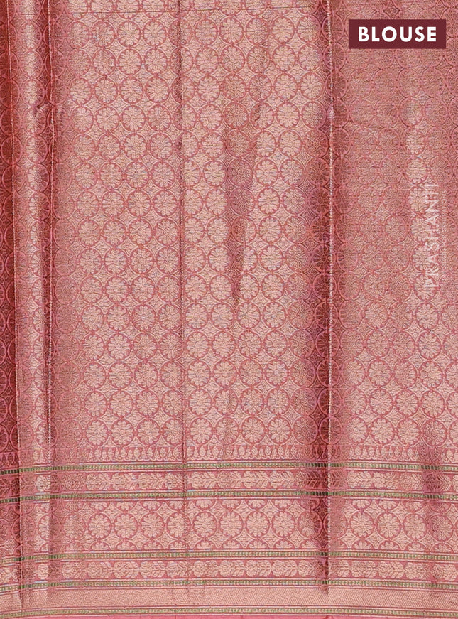 Banarasi warm silk saree orange and peach orange with allover thread & zari woven buttas and zari woven border