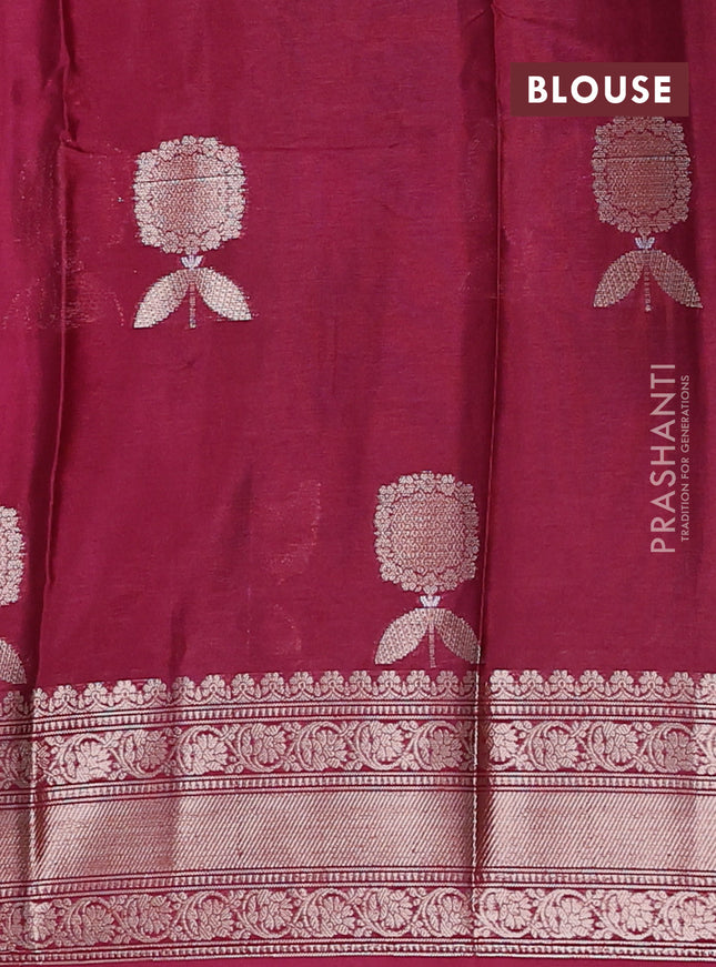 Banarasi warm silk saree pastel purple and deep wine shade with thread & zari woven buttas and zari woven border