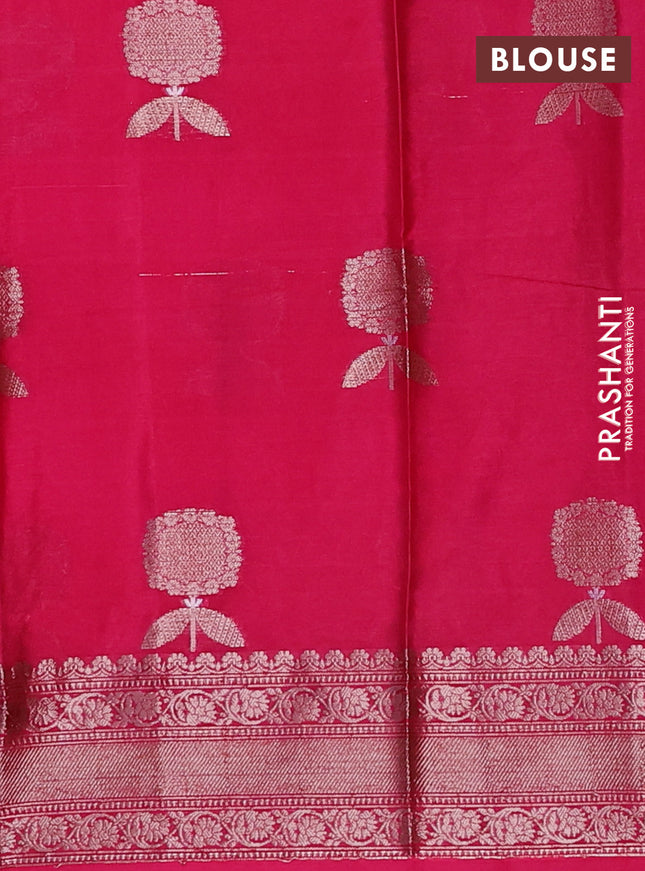 Banarasi warm silk saree light pink and pink with thread & zari woven buttas and zari woven border