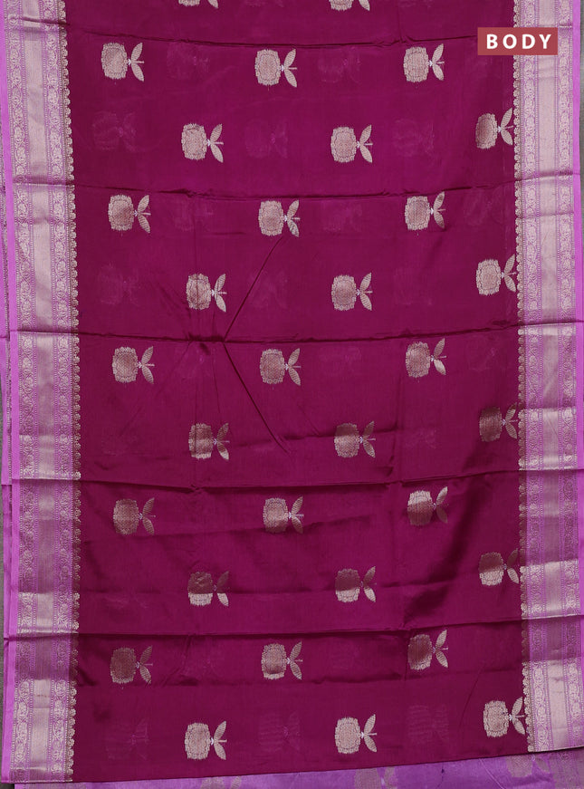 Banarasi warm silk saree purple and lavender with thread & zari woven buttas and zari woven border