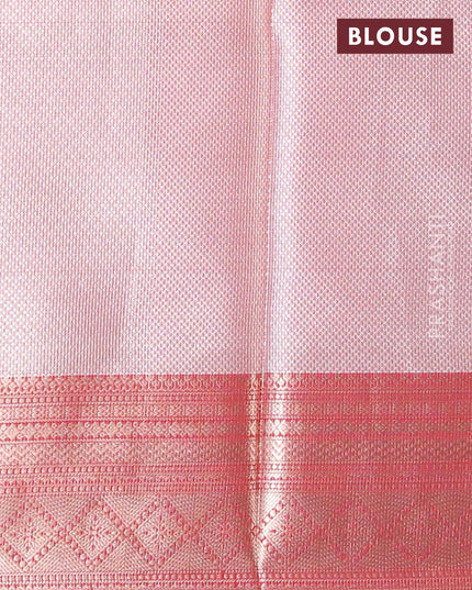 Banarasi kora saree maroon shade with allover ikat weaves and long zari woven border - {{ collection.title }} by Prashanti Sarees