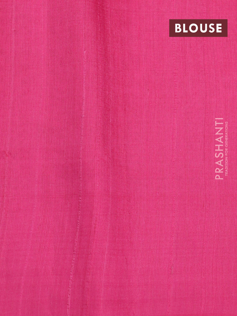 Pure raw silk saree mustard yellow and pink with allover silver zari weaves in borderless style