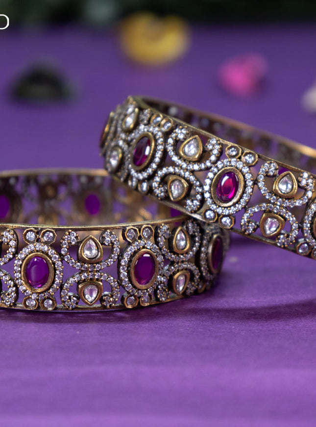 Victorian bangle with ruby and cz stones