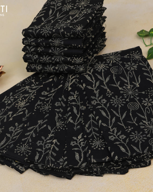 Block printed blouse bits black - pack of 10