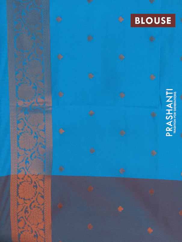 Semi soft silk saree cs blue and dual shade of maroon with allover zari weaves and zari woven border