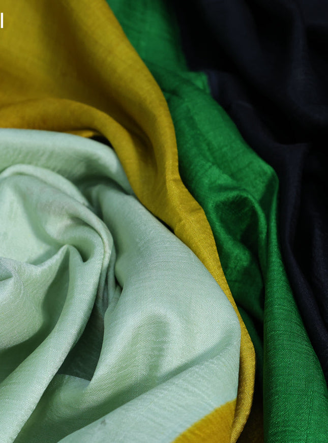 Bishnupuri silk saree pista green and green with butta prints and printed border