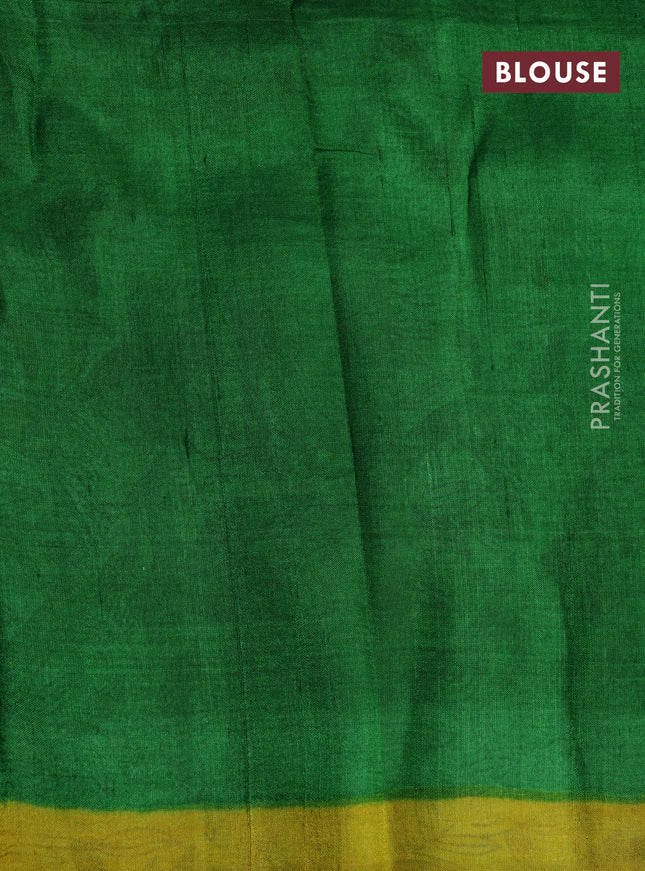 Bishnupuri silk saree pista green and green with butta prints and printed border