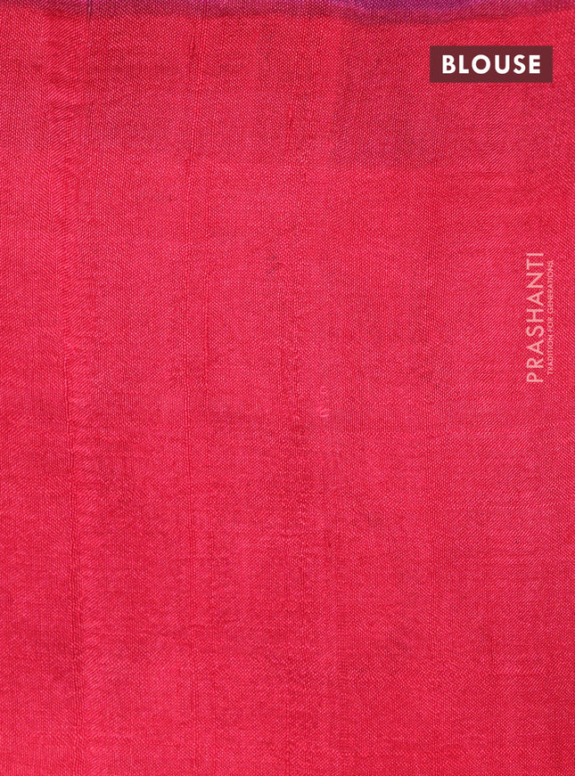 Bishnupuri silk saree peach pink and red with butta prints and printed border