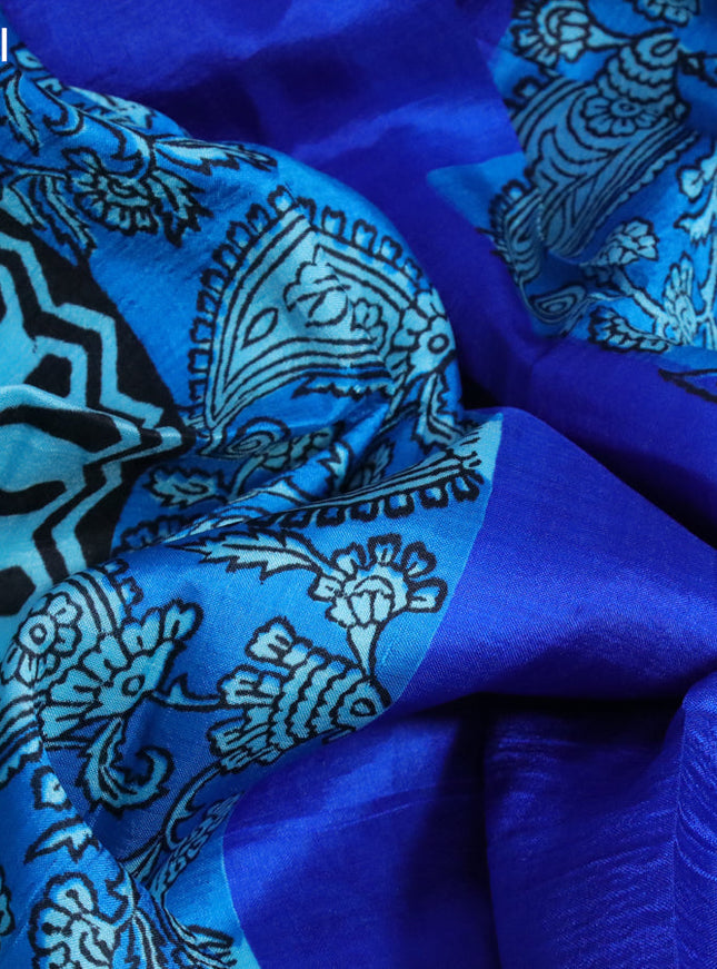 Bishnupuri silk saree light blue and cs blue with butta prints and printed border