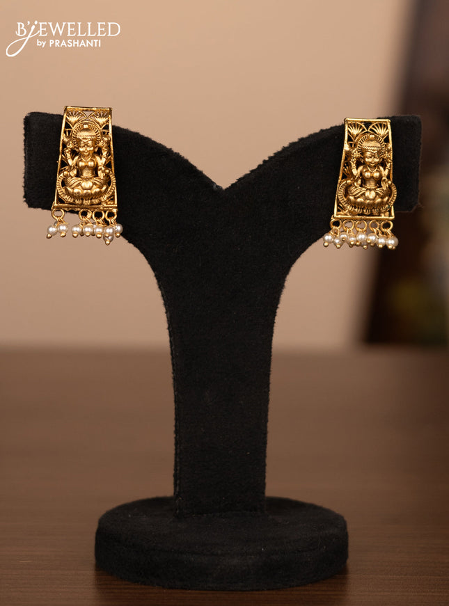 Antique necklace lakshmi design with pearl hanglings