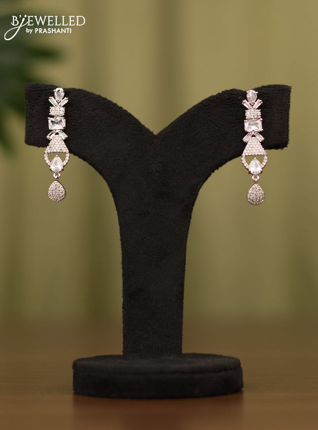Zircon earrings with cz stones