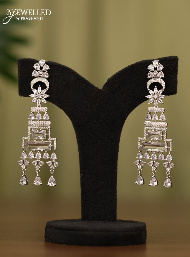 Zircon earrings with cz stones