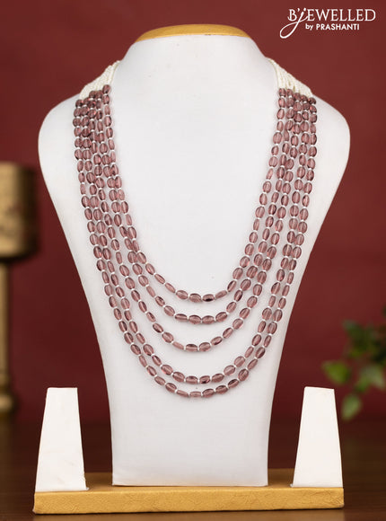 Jaipur multilayer with brown beaded necklace without earrings