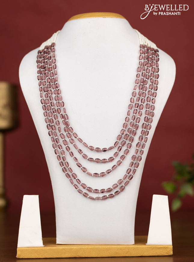 Jaipur multilayer with brown beaded necklace without earrings