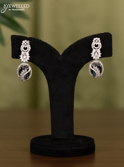 Zircon earrings with sapphire and cz stones