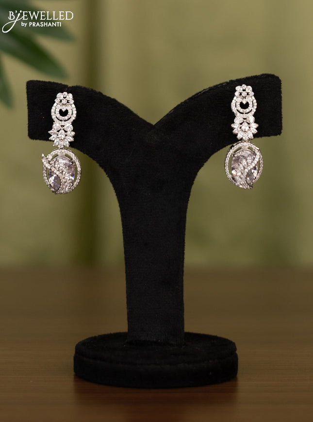 Zircon earrings with cz stones