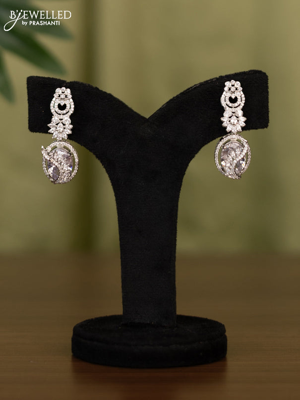 Zircon earrings with cz stones