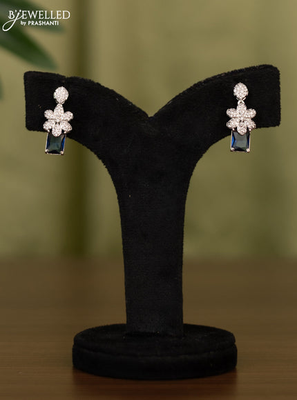 Zircon earrings with sapphire and cz stones