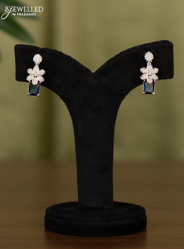 Zircon earrings with sapphire and cz stones
