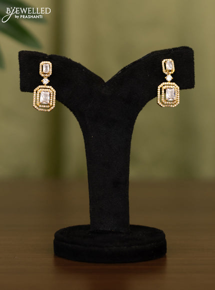 Zircon earrings with cz stones in gold finish