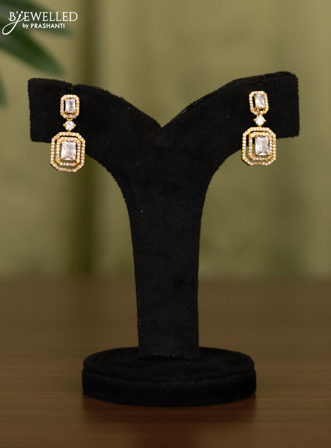 Zircon earrings with cz stones in gold finish