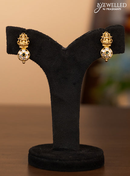 Antique necklace lakshmi desaign with kemp and cz stones