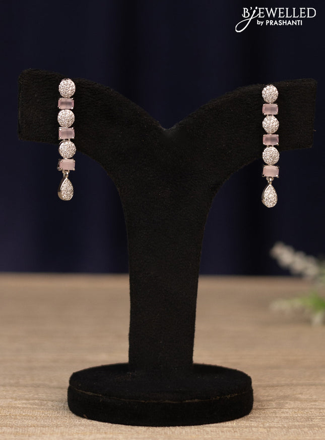 Zircon haaram with baby pink & cz stones