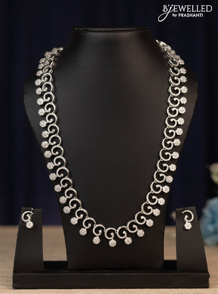 Zircon haaram floral design with cz stones