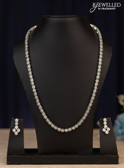 Zircon haaram floral design with cz stones