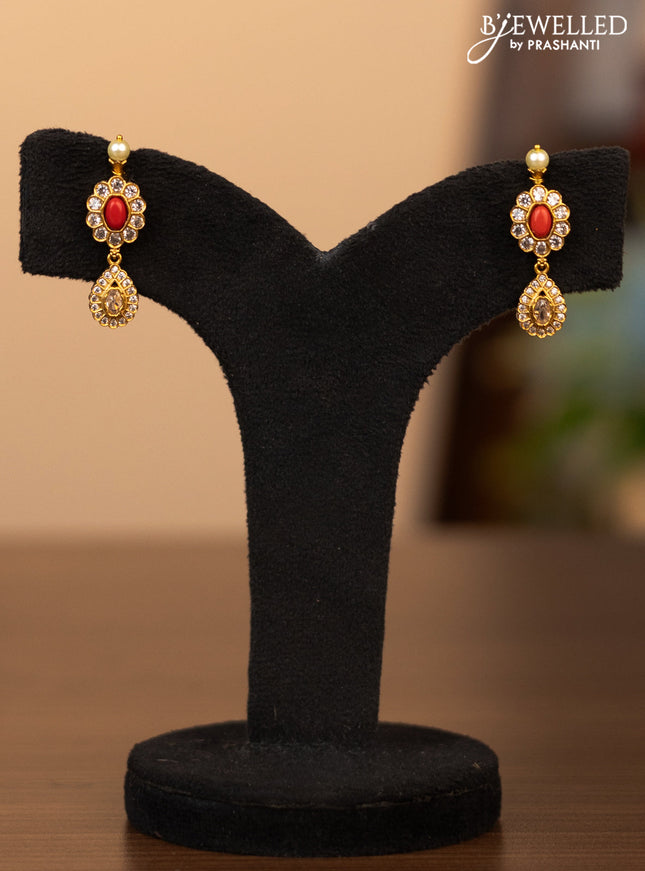 Antique necklace with multicolour and cz stones and pearls